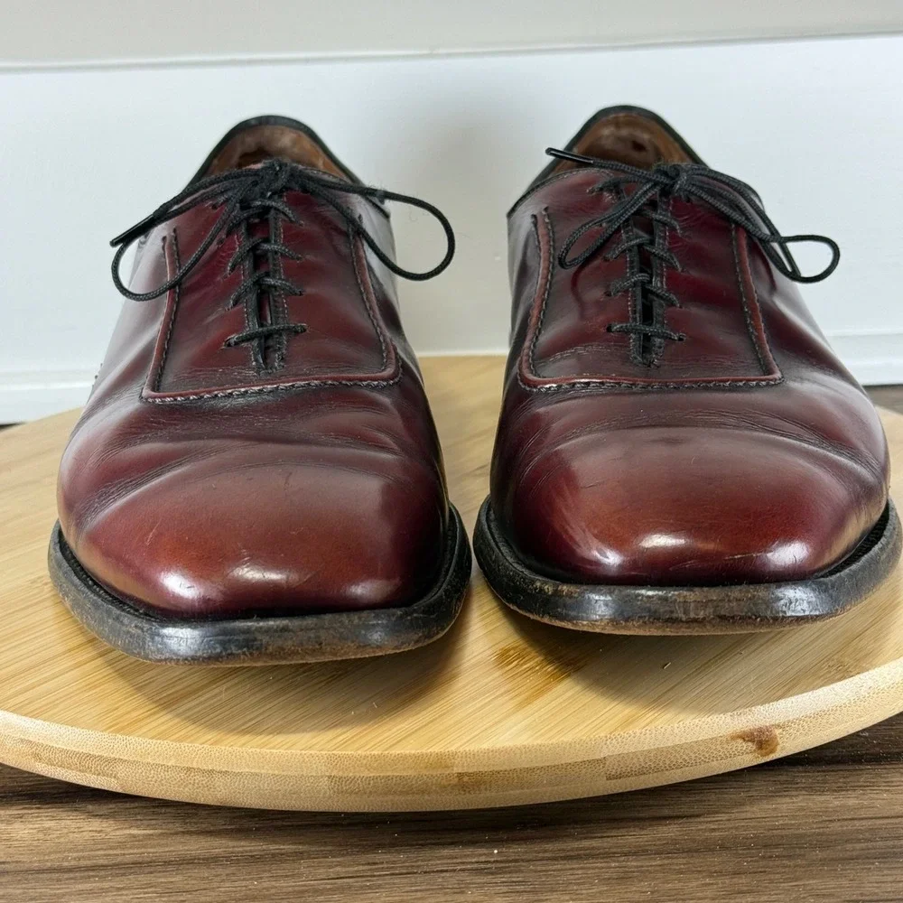 Allen Edmonds Belgium Dress Shoes Mens 12 D Burgundy Leather Oxfords Made in USA